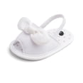 thumbnail image 5 of Infant Baby Girls Summer Bow Knot Sandals with Flower Soft Sole Newborn Toddler First Walker Crib Dress Non Slip Flats Beach Shoes (6-12 Months, White), 5 of 8