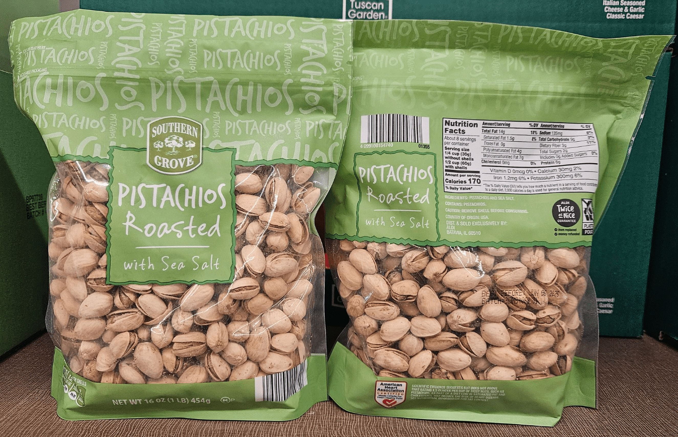 Southern Grove Pistachios Roasted with Sea Salt 16oz 454g (2 Bags)