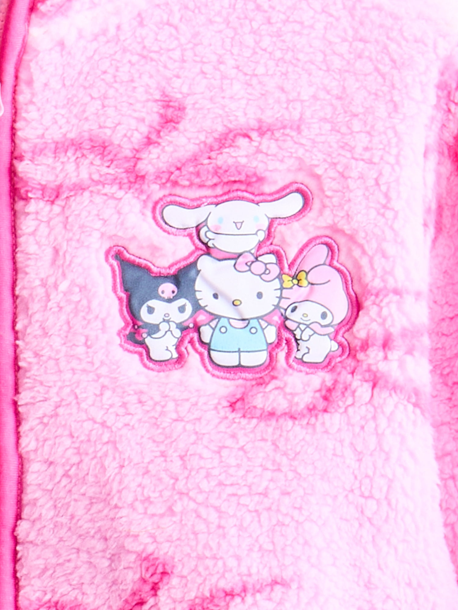 Sanrio Girls Hello Kitty Bows Allover Print Fleece Zip Up Jacket, Size 4-16