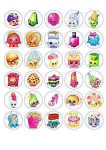 15 2" Shopkins Edible Image Premium Cupcake/Cookie Topper Frosting Sheets 