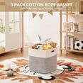 thumbnail image 5 of 13 Kallax Inch Cube Storage Bins, 3-Pack Cotton Rope Woven Baskets for Organizing, Kallax Insert Storage Baskets for Shelves, Baby Nursery, Closet Organizer, 13*13*12.6IN, Grey & White, 5 of 14