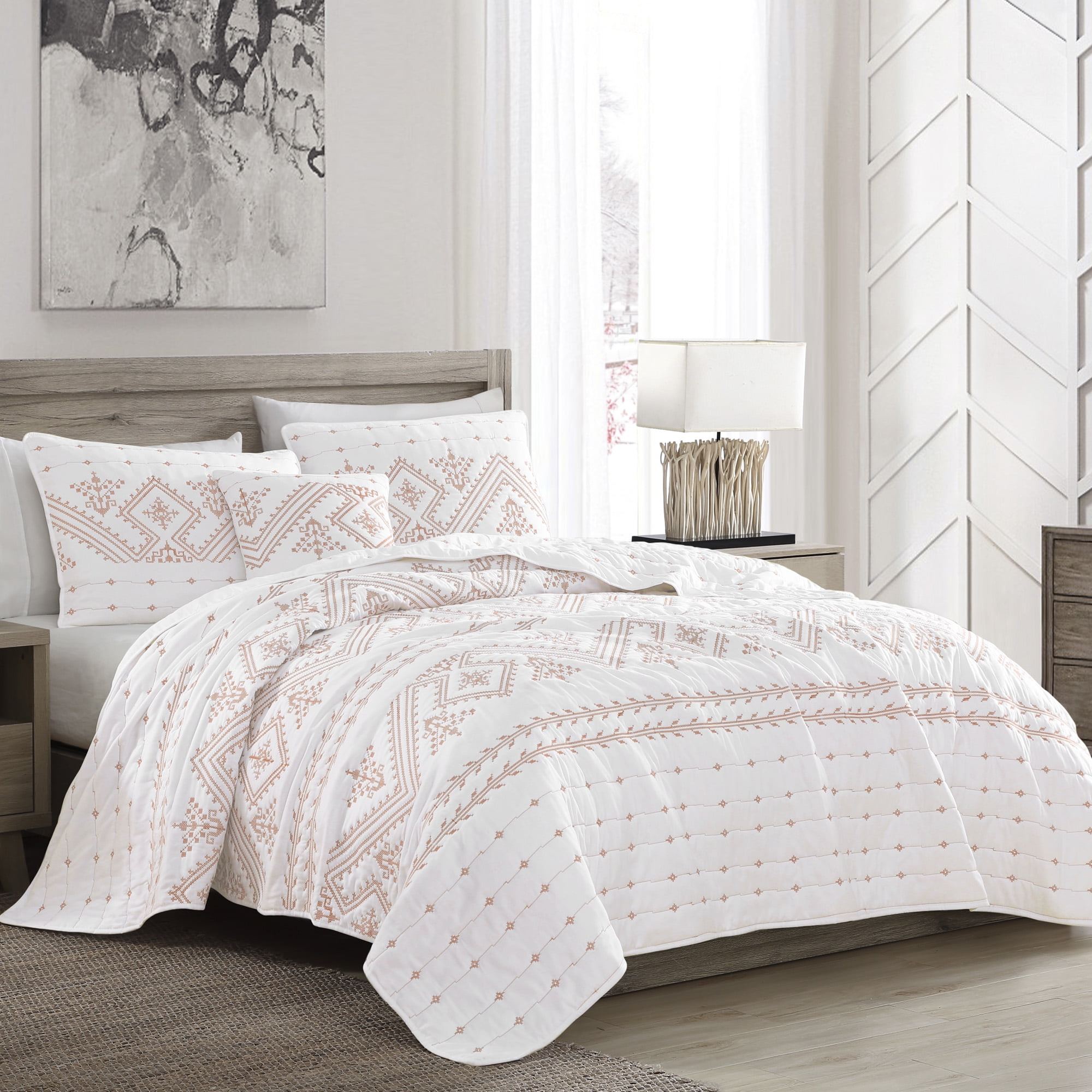 Brielle Home Cross Stitch Quilt Set