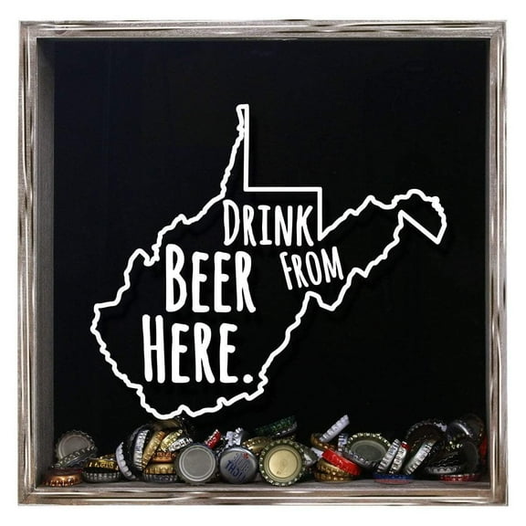 West Virginia Drink Beer From Here Beer Cap Shadow Box