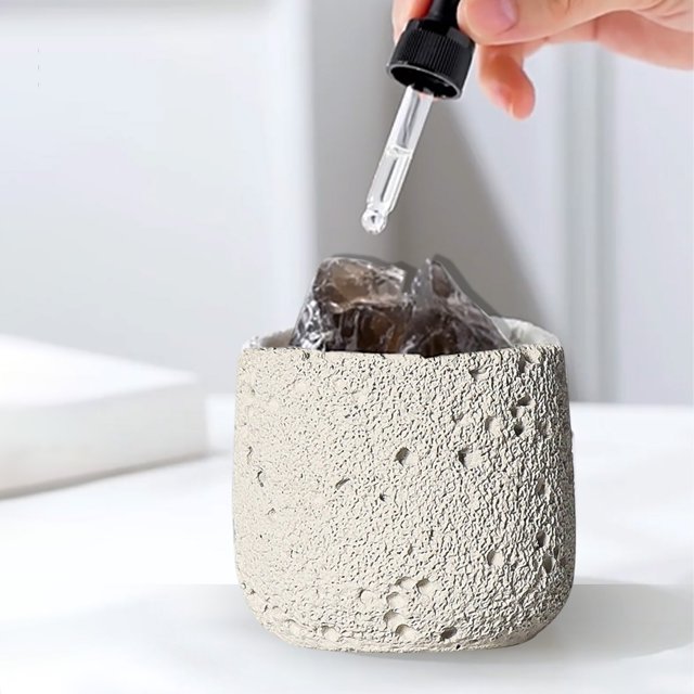 pstuiky Vaso difusor de aromas sin llama con textura de hormigón espacial. Ideal para decorar el hogar o como regalo para familiares y amigos.
