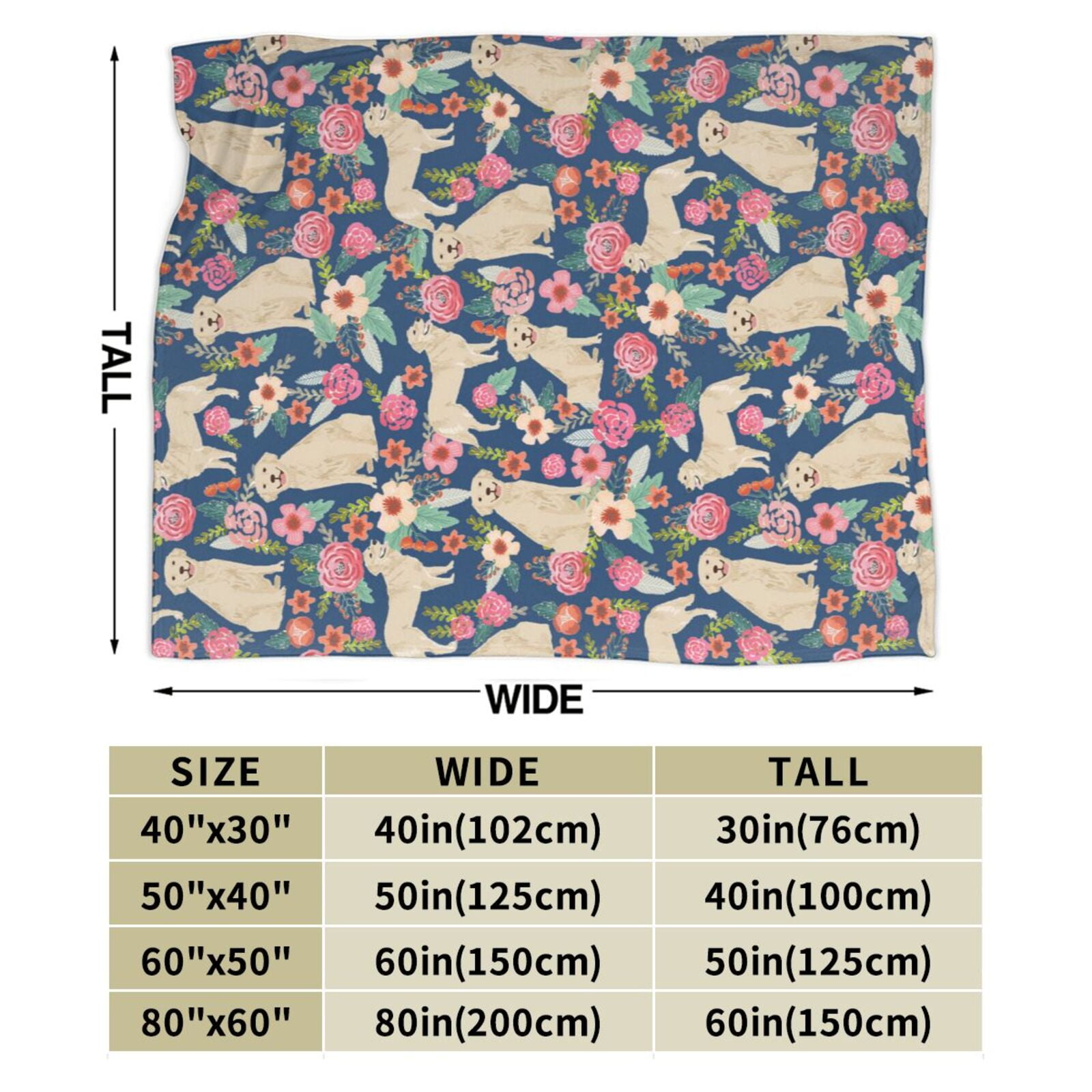 Wijzvio Boxer Dogs Rose Flower Floral Throw Blanket Soft Fuzzy Fleece Blanket For Couch Bed Living Room Decoration 60"X50"