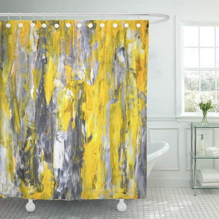 Bsdhome White Modern Grey And Yellow, Teal Yellow And Grey Shower Curtain