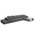 thumbnail image 2 of Modern Grey Chenille Upholstered Sectional Sofa Couch Set, 132" L-Shaped Modular Living Room Sofa with 6 Seats &amp; 6 Pillows, Foam Filled for Ultimate Comfort &amp; Easy Setup, 2 of 10