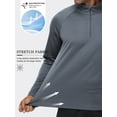 thumbnail image 4 of Xidunhg Men's Quarter Zip Pullover Long Sleeve, Moisture Wicking Quick Dry Athletic Shirt for Running Golf Gym Workout Casual, 4 of 13