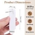 thumbnail image 2 of 14Pack Picture Hangers, 3"x1.2" Picture Hanging Hook with Adhesive Strips, White, 2 of 5