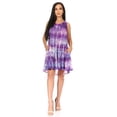 thumbnail image 5 of Sakkas Marta Women's Casual Summer Tie Dye Flowy Boho Maxi Sleeveless Dress Loose - 362107-Purple - One Size, 5 of 5