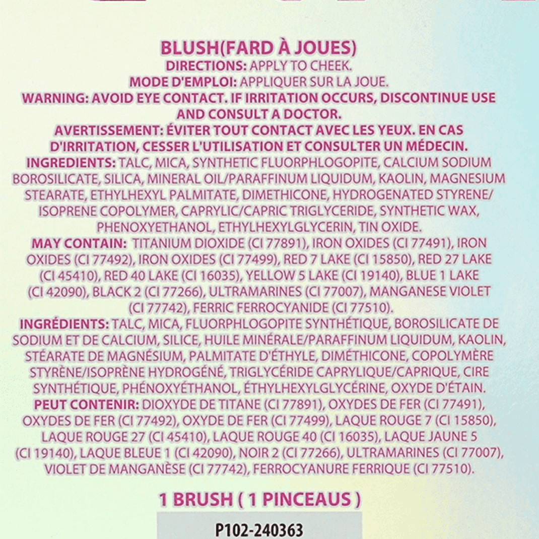 Makeup Powder Blush With Blush Brush Set, 4 Pieces, Adult