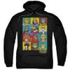 MASTERS OF THE UNIVERSE/CHARACTER HEADS-ADULT PULL-OVER HOODIE-BLACK-2X