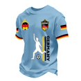 thumbnail image 6 of Soccer Cup 2026 Jersey for Men, Crew Neck Short Sleeve Deutschland Kicker Graphic Tee with Waffle Knit - Breathable Athletic Top Light Blue XL, 6 of 7
