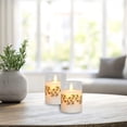thumbnail image 3 of LumaBase Battery Operated LED Glass Candles with Moving Flame - Set of 2 (Silver Garland), 3 of 11