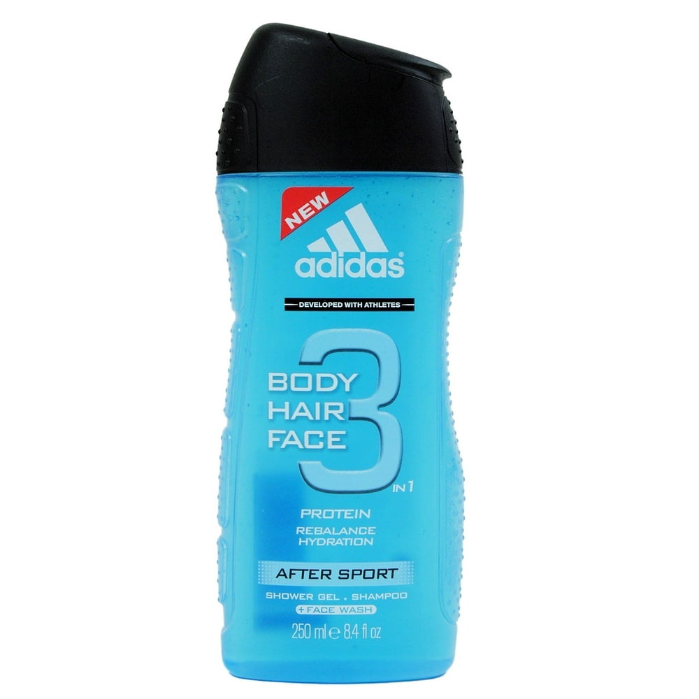 Adidas After Sport 3in1 Shower Gel, Shampoo & Face Wash 8.4fl oz.