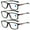 3 Pairs of Grey, variant on 3 Pairs of Men's Blue Light Blocking Sports Reading Glasses 3.00 Ultra-light Two-tone Presbyopic Glasses Square Readers +3.00