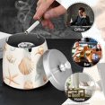 thumbnail image 4 of Yayeee Ashtray with Lid for Cigarette Smokeless Stainless Steel Home Ash Holder, Gray Seashell, 4 of 7