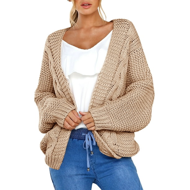 SySea - Women Oversized Batwing Sleeve Cardigan Sweater Caot - Walmart ...