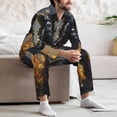 thumbnail image 7 of Susaid Romantic Flower Astronaut Couple Print Men's Long Sleeve Pajama Set, Two-Piece Button-Down Loungewear PJs Set, Comfortable Sleepwear for Relaxation-Small, 7 of 7