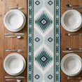 thumbnail image 6 of Teal Gray Boho Table Runner - 90 Inch Long, Kitchen Dining Table Runner Dresser Scarves, Southwestern Ethnic Abstract Geometric Farmhouse Decor for Coffee Tables Wedding Party Banquet, 6 of 8