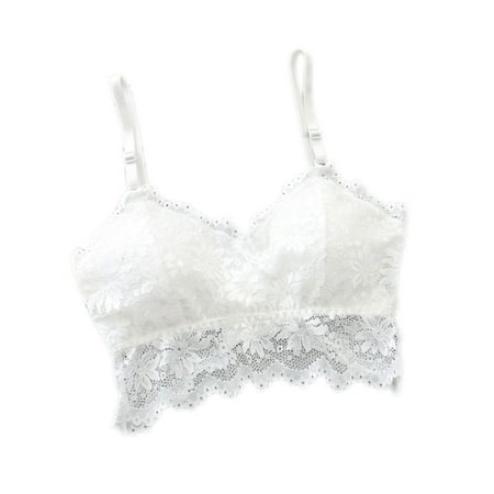 

Women Sexy Backless Bralette Push Up Solid Vest Wireless Padded Lace Bra Crop