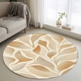 thumbnail image 3 of Vintage Style Round Area&nbsp;Rug 4ft Brown Tropical Plants Palm Leaf Non-Slip&nbsp;Washable Circle Rugs Soft Felt Indoor Floor Mat for Bedroom Kitchen Living Room Bathroom, 3 of 9