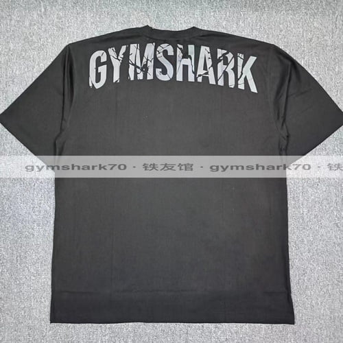 GYMSHARK POWER Letra Grande Manga Corta Camiseta Suelta Para Hombres Y Mujeres