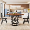 thumbnail image 3 of Tribesigns Round Dining Table for 4, 47 Inches Kitchen Table Circle Dinner Table, Wood Dining Room Table, Walnut, 3 of 7