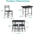 thumbnail image 2 of Songqin 3-Piece Modern Dining Set, Space Saving Dinette for Kitchen, Dining Room, Small Space w/Steel Frame, Built-in Storage Rack - Black/Black, 2 of 14
