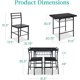 thumbnail image 2 of Songqin 3-Piece Modern Dining Set, Space Saving Dinette for Kitchen, Dining Room, Small Space w/Steel Frame, Built-in Storage Rack - Black/Black, 2 of 14