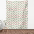 thumbnail image 4 of Ambesonne Geometric Fabric by the Yard Upholstery, Christmas Toned Shapes, 10 Yards, Green White and Dark Pink, 4 of 5