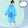 thumbnail image 4 of LIZENG Girls Clear Rain Jacket for Kids Reusable Waterproof Quick Dry Raincoat Children Lightweight Hiking Camping Rain Poncho, 4 of 5
