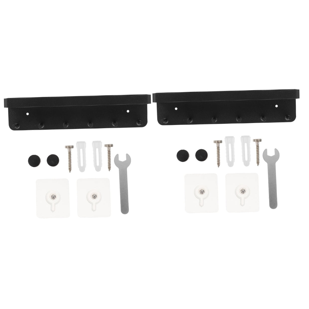 2 Sets Hook Rack Organizer Wall Basket Storage Umbrella Holder Shelving Child Black