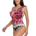 thumbnail image 3 of Picia Watermelon Splash Realism Art Pattern Women's One Piece Swimsuits,One Shoulder Swimwear Asymmetric ,Ruffle Monokinis Bathing Suits,High Waisted Flattering Bathing Suits-Large, 3 of 8