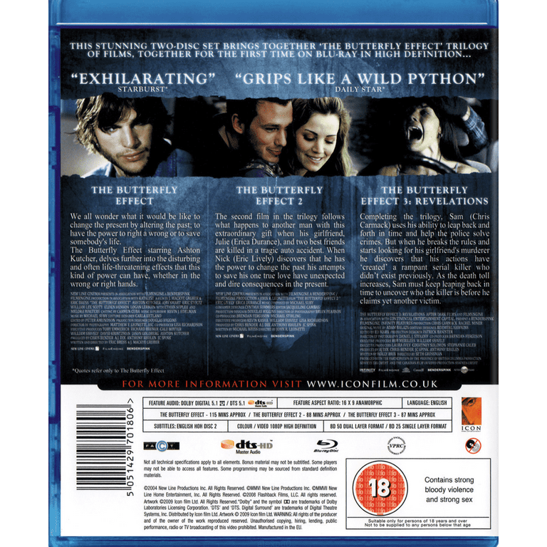 (未使用･未開封品)　Butterfly Effect Trilogy [Blu-ray] og8985z The Butterfly Effect Trilogy (Blu-ray), Region Free, Icon