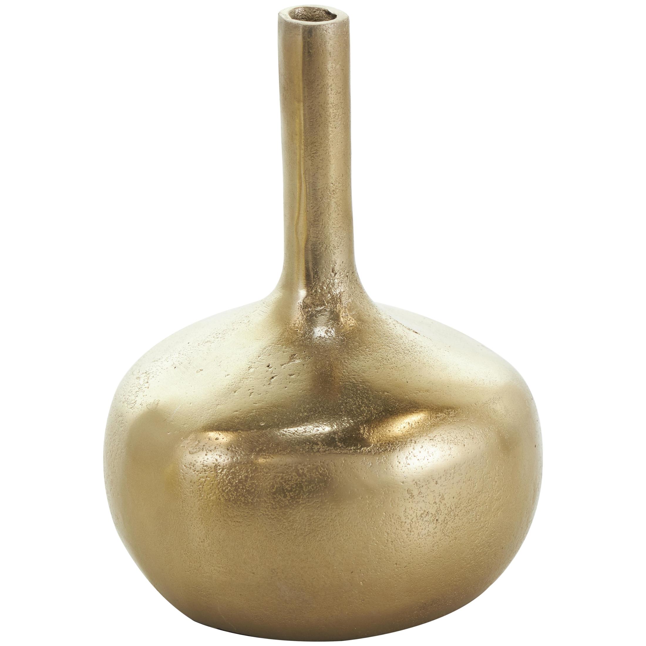 CosmoLiving by Cosmopolitan 5"W, 8"H Gold Aluminum Metal Vase with Varying Shapes, Set of 3