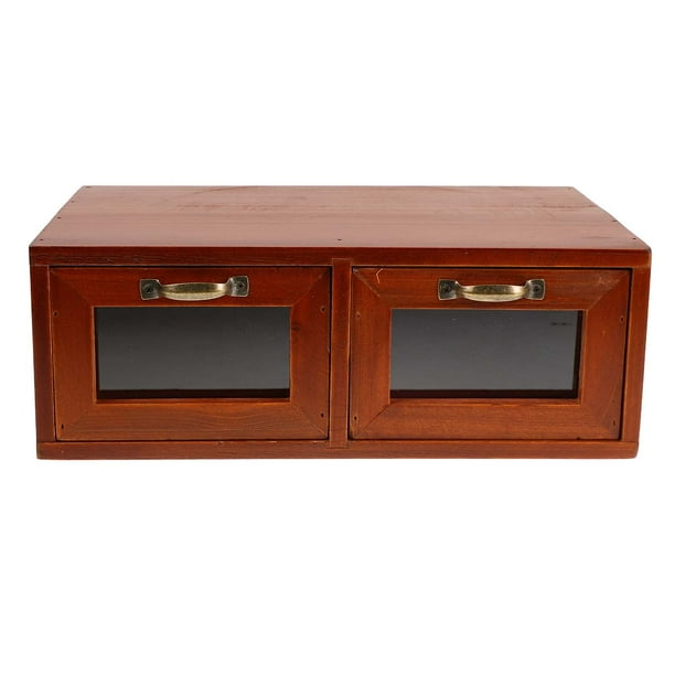 Soporte de madera vintage para monitor con cajón, soporte para portátil, organizador de escritorio para portátiles, ordenadores, accesorios de escritorio de oficina