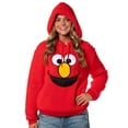 thumbnail image 4 of Sesame Street Women's Elmo Embroidered Patch Big Face Plush Fleece Long Sleeve Adult Costume Pullover Hoodie, 4 of 7