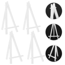 Supvox 10Pcs Foldable White Plastic Easel Holder Stand for Art Exhibitions and Office Use