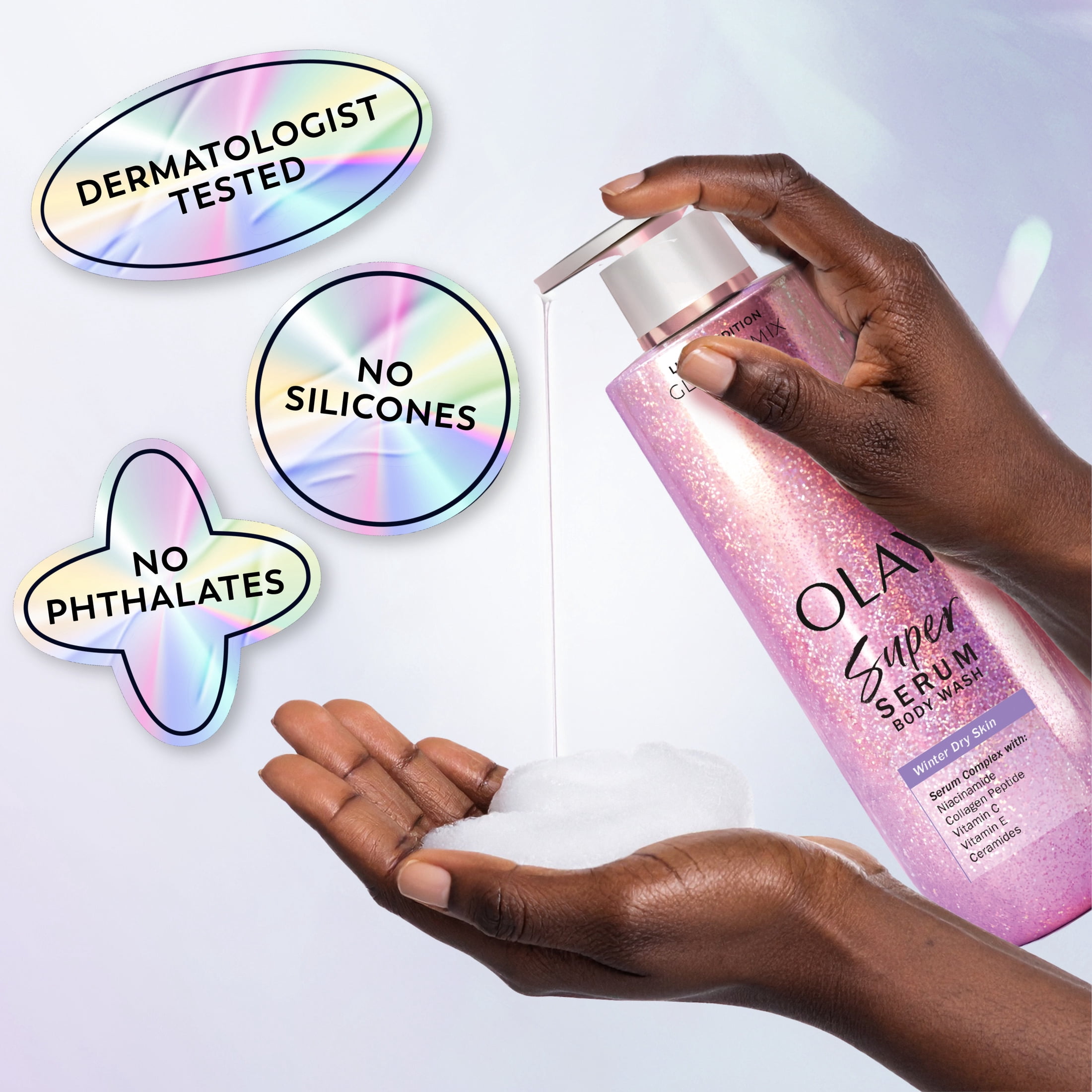Olay Super Serum Body Wash Winter Glow, Limited Edition with Niacinamide, Collagen Peptide and Vitamin C, 20 fl oz