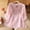 Pink, variant on SEMPAI Cotton Linen 3/4 Length Sleeve Women Tops Button V Neck Floral Embroidered Summer Casual Blouses Loose Tunic Shirts