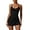 Black, variant on PISONIC Womens Tennis Golf Dress with Built-in Bra Shorts Cross Backless V Neck Twist Front Hem Athletic Dresses