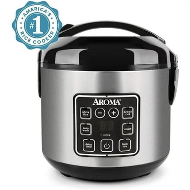 Restored Aroma 8-Cup (Cooked) Rice & Grain Cooker, Steamer, New Bonded Granite Coating (Refurbished)
