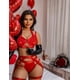 thumbnail image 4 of Coordinado Tanga Brassier Sexy Lenceria Para Mujer 5 Piezas Modelo Rojo Talla M, 4 of 4