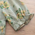 thumbnail image 3 of Traje de lino de algodón de dos piezas informal vintage con estampado grande y holgado de estilo coreano para verano, ropa nueva para mujer, 3 of 5