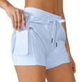 thumbnail image 1 of Pantalones cortos de yoga y fitness transpirables para mujer: cintura elástica, cordón, corte de encaje, pantalones cortos deportivos de secado rápido para correr, 1 of 8