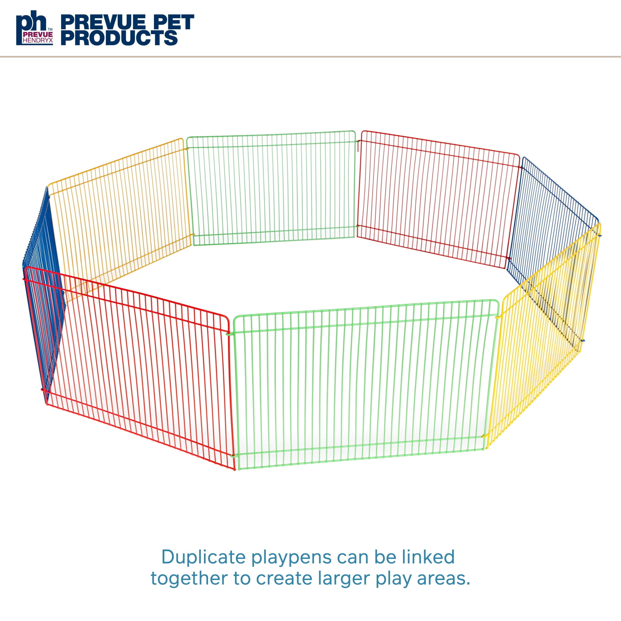 Prevue Pet Products Multi-Color 8-Panel Small Animal Pet Playpen