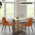 thumbnail image 2 of Dining Chairs Set of 2 Velvet Upholstered Armless Accent Side Chair Solid Wood Legs Home Kitchen Bedroom Orange, 2 of 8
