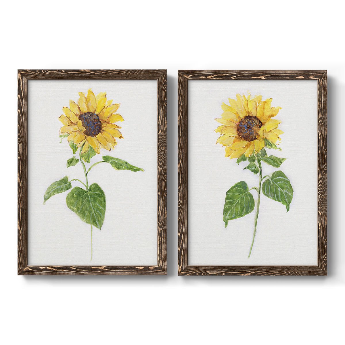 Wexford Home Sunflower I - Premium Framed Canvas 2 Piece Set - Ready to Hang