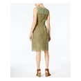 thumbnail image 2 of MAISON JULES Womens Green Floral Sleeveless Above The Knee Sheath Dress Size: 8, 2 of 4